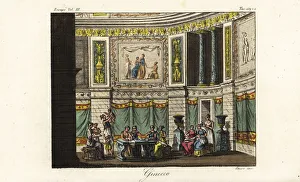 Scene in a gynaeceum, women's quarters, Ancient Greece Scene in a gynaeceum, women's quarters, Ancient Greece