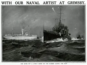 Manoeuvre Prints: Scene on the Humber during rain by G. H. Davis