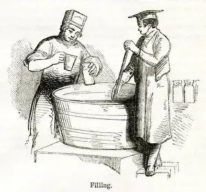 Scene inside a blacking factory, Holborn, London