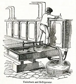 Scene inside a vinegar and wine factory, South London