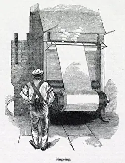 Scene at a Lancashire cotton printing works