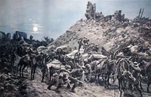 Images Dated 5th December 2007: A scene behind the lines - moonlit night on Western Front