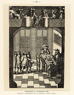 Scene in a lottery office, Amsterdam, 17th century