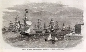 A scene in the Mersey on the termination of the late gale showing vessels outward bound A scene in the Mersey on the termination of the late gale showing vessels outward bound