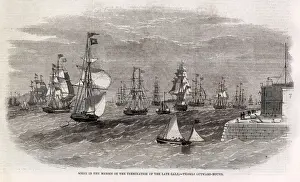 Termination Prints: A scene in the Mersey on the termination of the late gale showing vessels outward bound