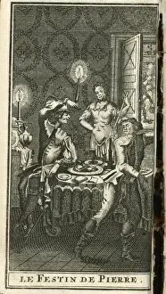 1665 Prints: Scene from Molieres play, Dom Juan