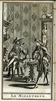 1666 Prints: Scene from Molieres play, Le Misanthrope
