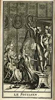 Amour Gallery: Scene from Molieres play, Le Sicilien