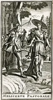 Pastoral Prints: Scene from Molieres play, Melicerte