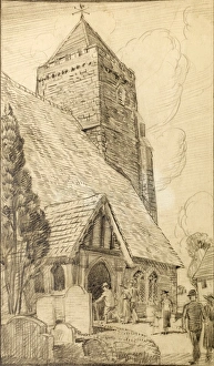 Images Dated 21st December 2011: Scene outside a country church