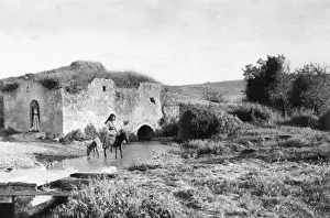 Scene outside a mill, Holy Land