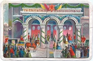 Stalls Collection: Scene outside a theatre on a Christmas card