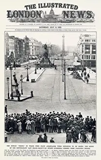 Sackville Prints: The scene of the Republicans last stand in Sackville Street (new name O'Connell Street) from O'Connell Bridge
