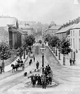 Scene in Salutation Square, Haverfordwest, South Wales