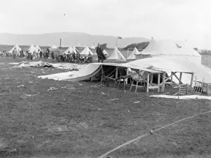 Collapsed Prints: Scene on a shooting range, with collapsed tent