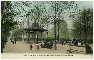 Scene in the Square des Batignolles, Paris, France