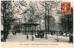 Scene in the Square des Batignolles, Paris, France