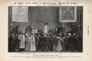 Scene from stage play, Votes for Women, 1907