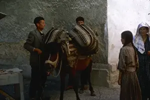 Scene on a street corner, Yugoslavia