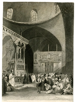 Images Dated 21st August 2017: Scene in a synagogue, Jerusalem