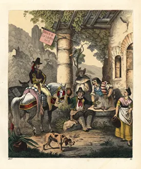 Andalucia Collection: Scene at a tavern in Andalusia, Spain, mid-19th century