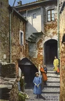 Arch Way Gallery: Scene in a town on Lake Lugano, Switzerland