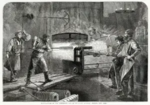 Highly Prints: Scene in Woolwich Arsenal, London showing an armstrong gun being made