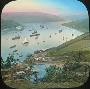 Dartmouth Prints: Scenery of Devon - View up the Dart from Dartmouth