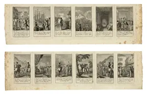 Scenes from events and battles leading up to and during