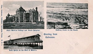 Three scenes of Galveston, Texas, USA Three scenes of Galveston, Texas, USA