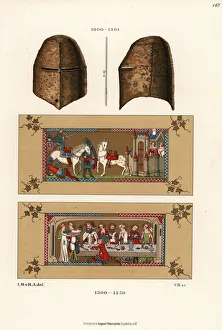 Images Dated 31st May 2019: Scenes from an illuminated manuscript of Les Voeux du Paon