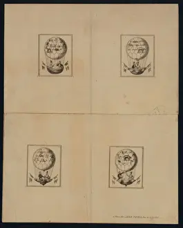 Courting Prints: Four scenes of men and women courting(?) while riding in bal
