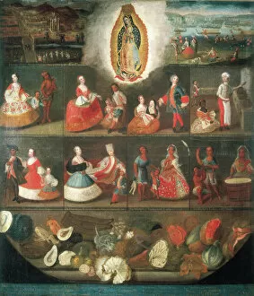 Attire Collection: Scenes of Mestizaje. Circa 1750. Casta paintings