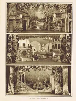 Three of the scenes from the pantomime Mother Goose