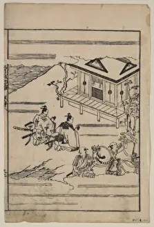 Related Prints: Scenes related to the Soga family - two warriors praying in