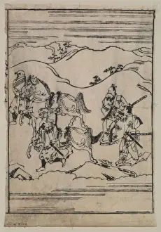 Related Prints: Scenes related to the Soga family - two warriors with swords