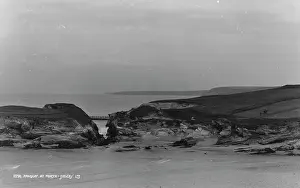 Overcast Prints: Scenic View of Porth, Newquay