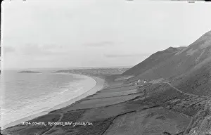 Swansea Prints: Scenic View of Rhossili Bay