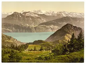 Rigi Prints: Scheidegg, with Gersau and Vitznauer Stock, Rigi, Switzerlan