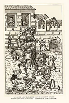 Diversion Prints: Schembart or maskbeard distributing nuts to children, 16th centu