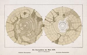 Giovanni Collection: Schiaparellis two hemispheres of the planet Mars