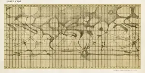 Planets Prints: Schiaparellis map of the planet Mars