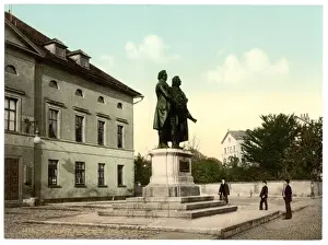 Schiller Prints: The Schiller and Goethe Monument, Weimar, Thuringia, Germany