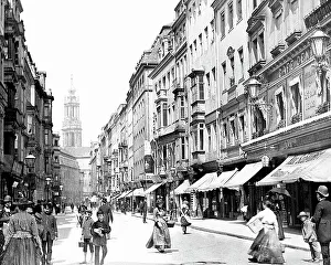 Dresden Prints: Schlossstrasse Dresden Germany Victorian period