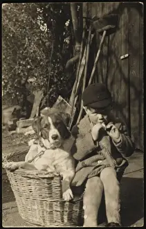 School Boy with his Dog
