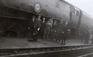 Schoolboys Prints: School boy trainspotters