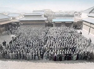 School children in courtyard, Japan, c. 1880 s