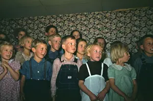 School children singing, Pie Town, New Mexico