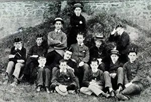 Rudyard Prints: School group with Rudyard Kipling aged 16 in centre