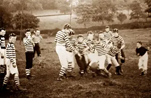 A Schoolboy Rugby Match, late Victorian or Edwardian period